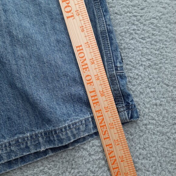 Vintage Wrangler Denim Jean Shorts Mens Size 36 Blue Relaxed Fit Carpenter Style - Picture 6 of 10
